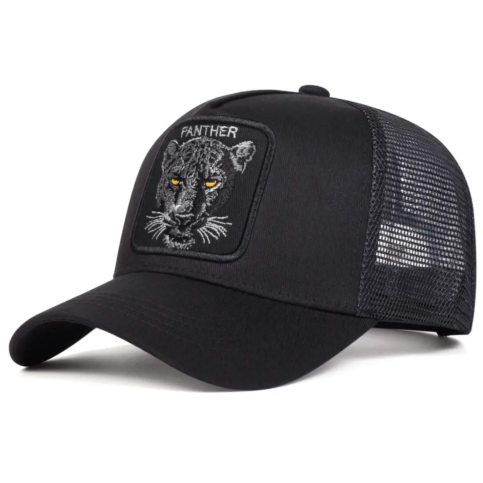 Unisex PANTHER Embroidery Baseball Net Caps Spring and Summer Outdoor Adjustable Casual Hats Sunscreen Hat Sports Cap - 2