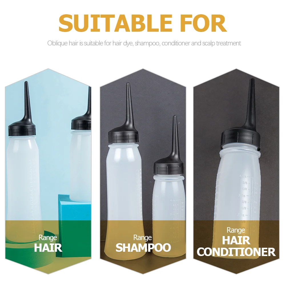 3 Pcs Dry Cleaning Bottle Hair Dye Containers Empty Salon Bottles Oil Measuring Applicator Fine Tip Glue Refillable