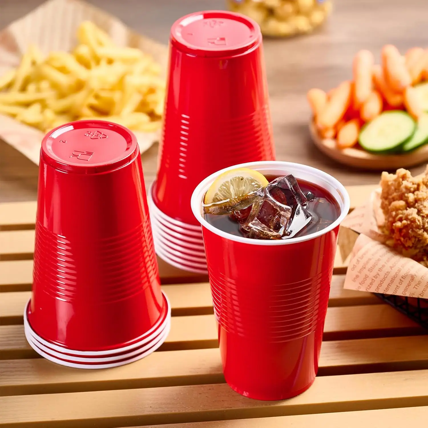 16-Ounce Plastic Party Cups 50 Pack Disposable Plastic Cups Recyclable Red  Cups with Fill Lines for Parties Drinks BBQ Picnics - AliExpress 15