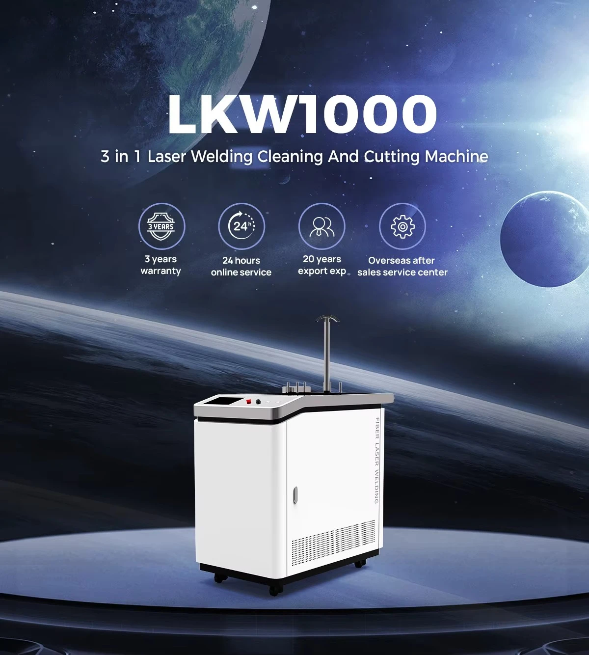 Handheld 3 In 1 Fiber Laser Welder Welding Cutting Cleaning Three Functions All In One For Carbon Steel Copper Metal  Machine