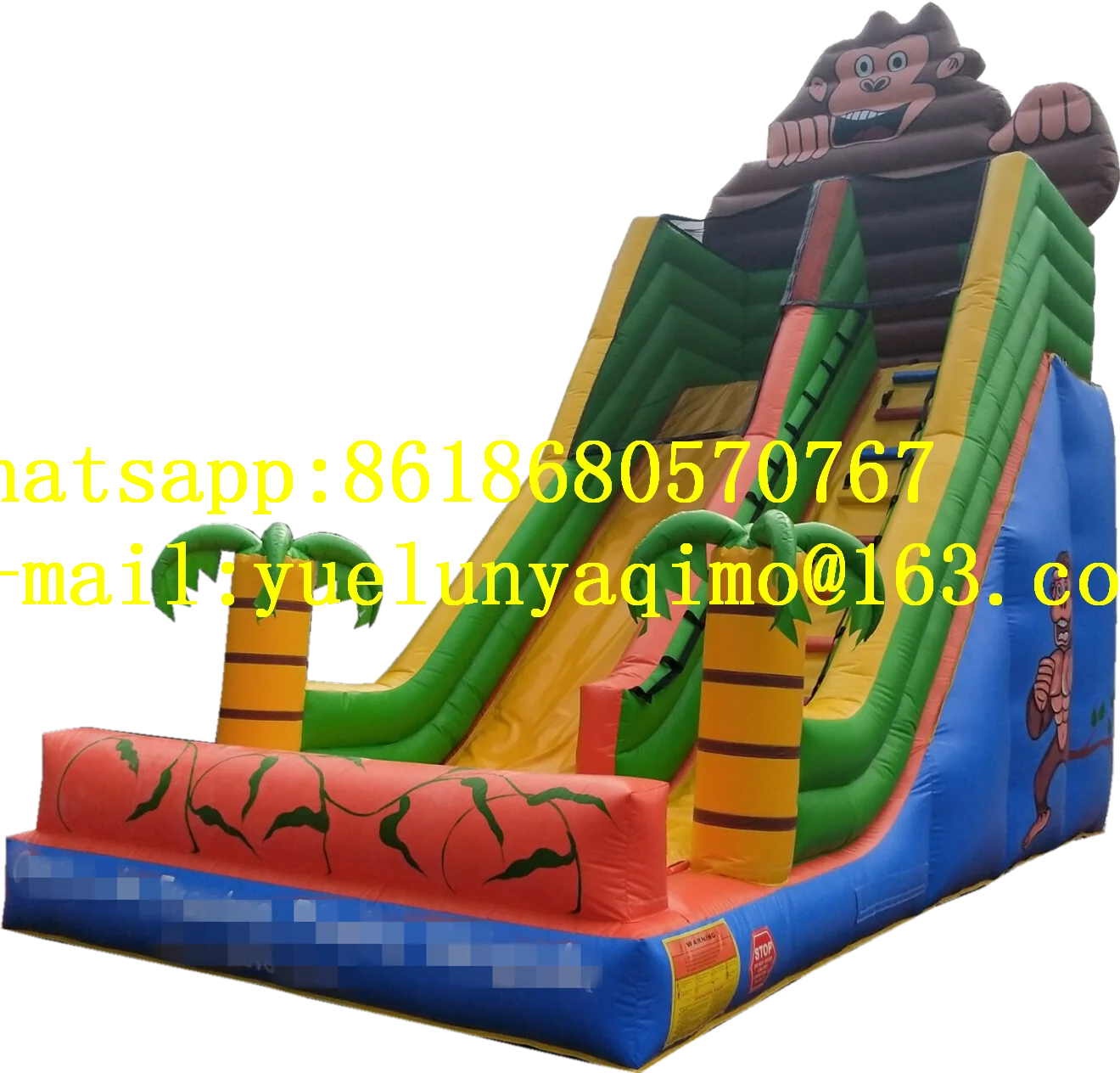 New commercial indoor garden monkey inflatable slide castle combination