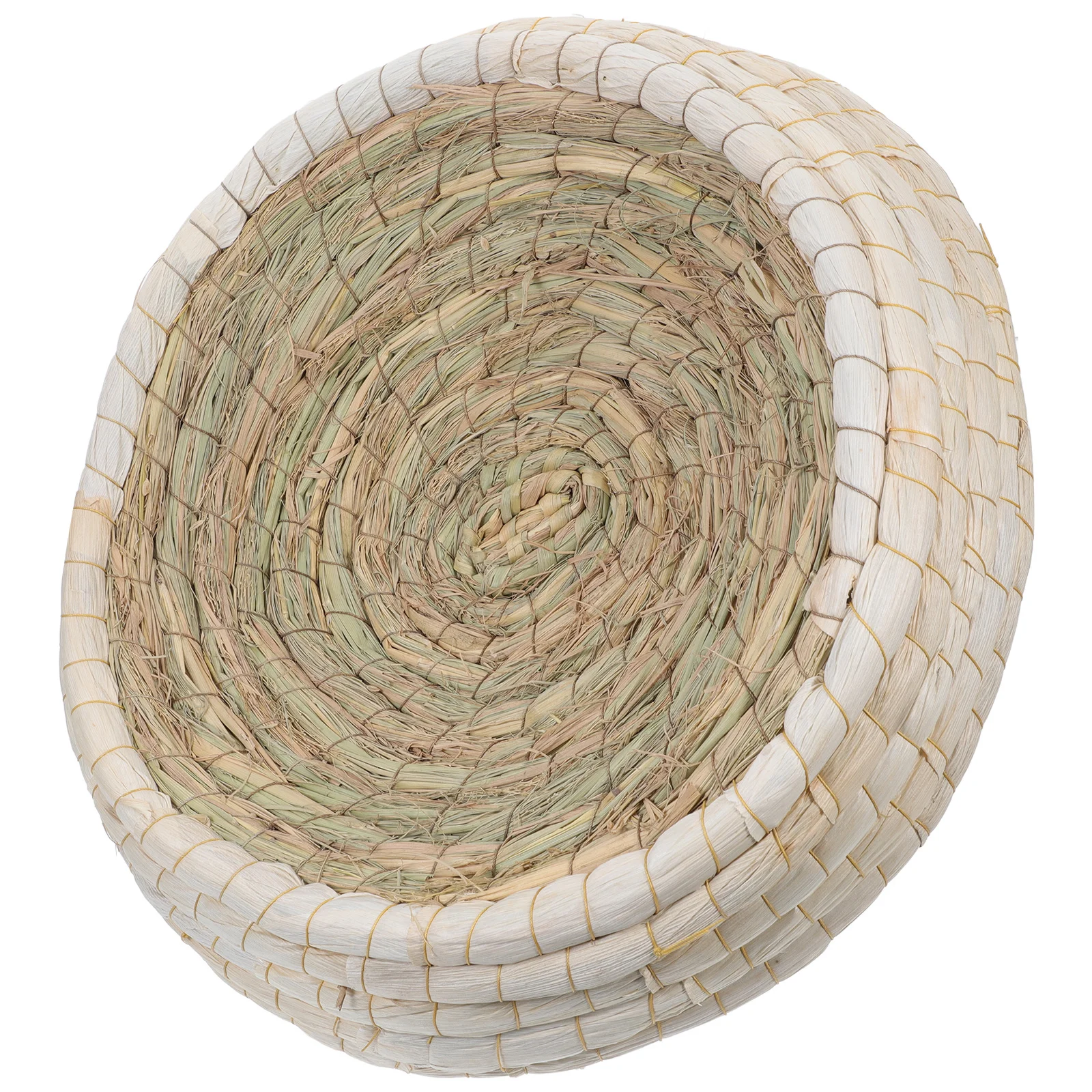 

Round Straw Bird Nest Handmade Woven Cat Bed Breathable Chicken Breeding 40Cm Light Brown Durable Rope Reinforced Natural
