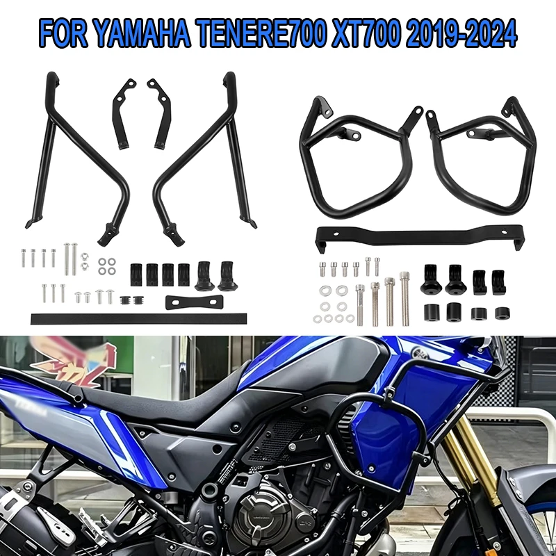 

Engine Guard Upper Lower Crash Bar Motorcycle Accessories Stung Cage Bumper For YAMAHA TENERE 700 Tenere700 XT700 2019-2024