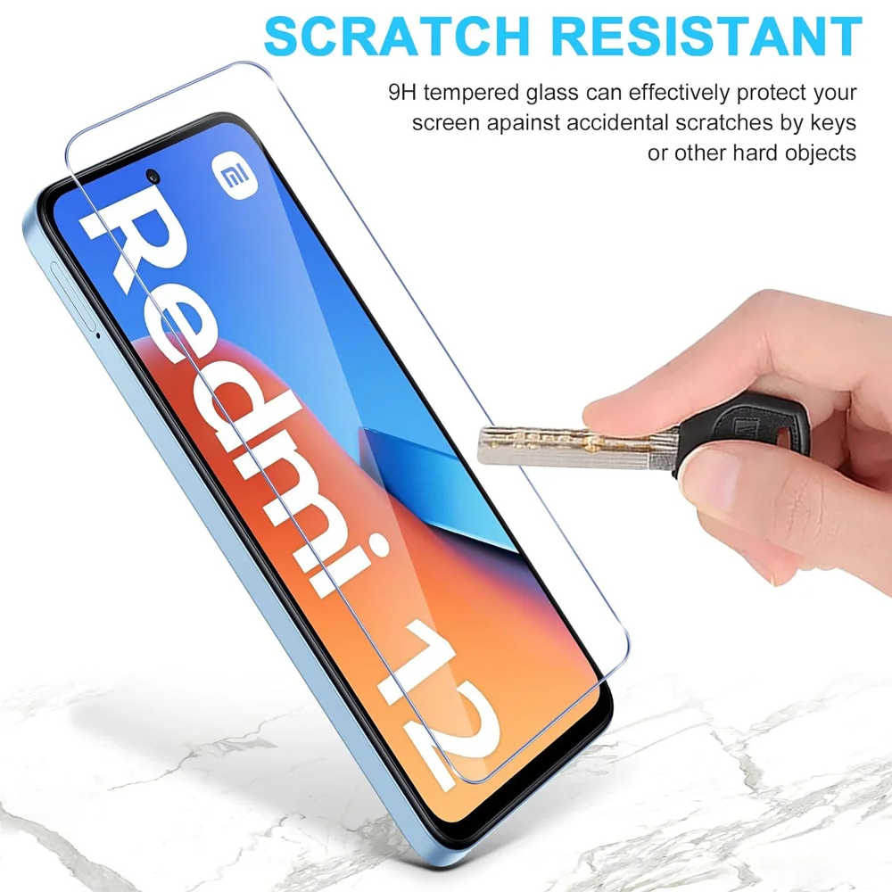 1-5PCS Transparent Tempered Glass For Xiaomi Redmi 12 Screen Protector Redmi Note 13 12 Pro Plus 5G HD Scratch Proof Front Film Redmi 12 C 9C 12C