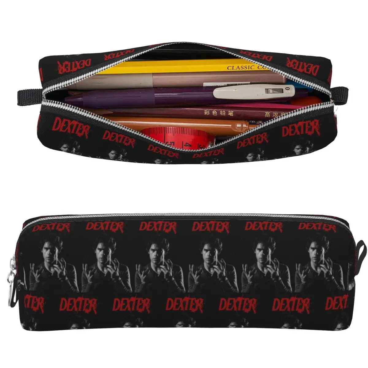 Movie Dexter Morgan Pencil Cases Large Capacity Pen Bags Pen Box For Boys Girls School Office Pencil Pouch Cosmetic bag
