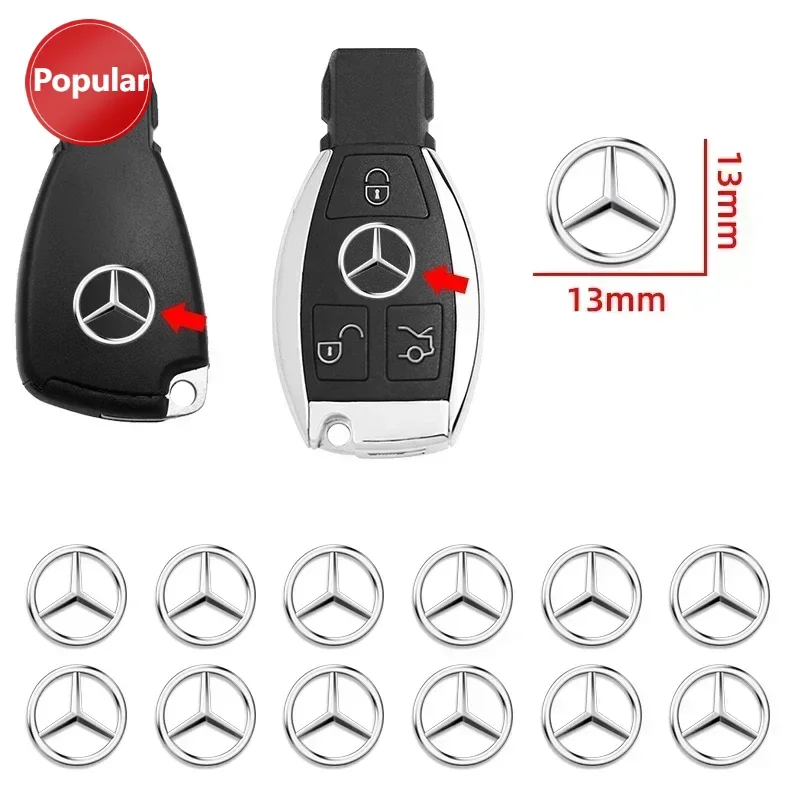 

# 13 мм наклейки с эмблемой ключа автомобиля, аксессуары для Mercedes Benz AMG E S C A B Class GLE GLS CLS GLC CLA GLA GLK GLB W205 W221 W177