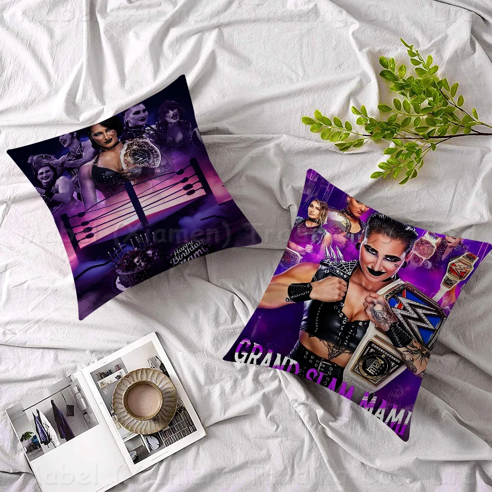 Rhea Ripley Female Wrestler Pillowcase Toon Gift Cushion Cover Bedroom Home Sofa Chair Seat Decor Pillow Case