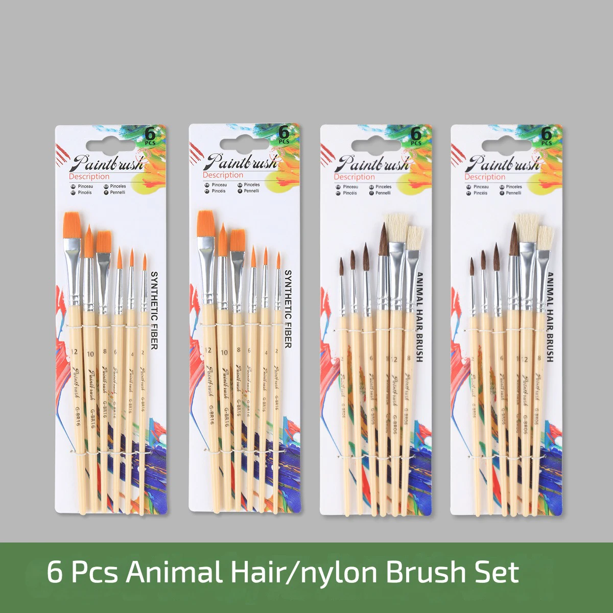 Nylon Hair Multi Functional Watercolor Brush Set 6 Pcs Animal Hair Children's Creative Painting Oil Painting Pen Art Supplies