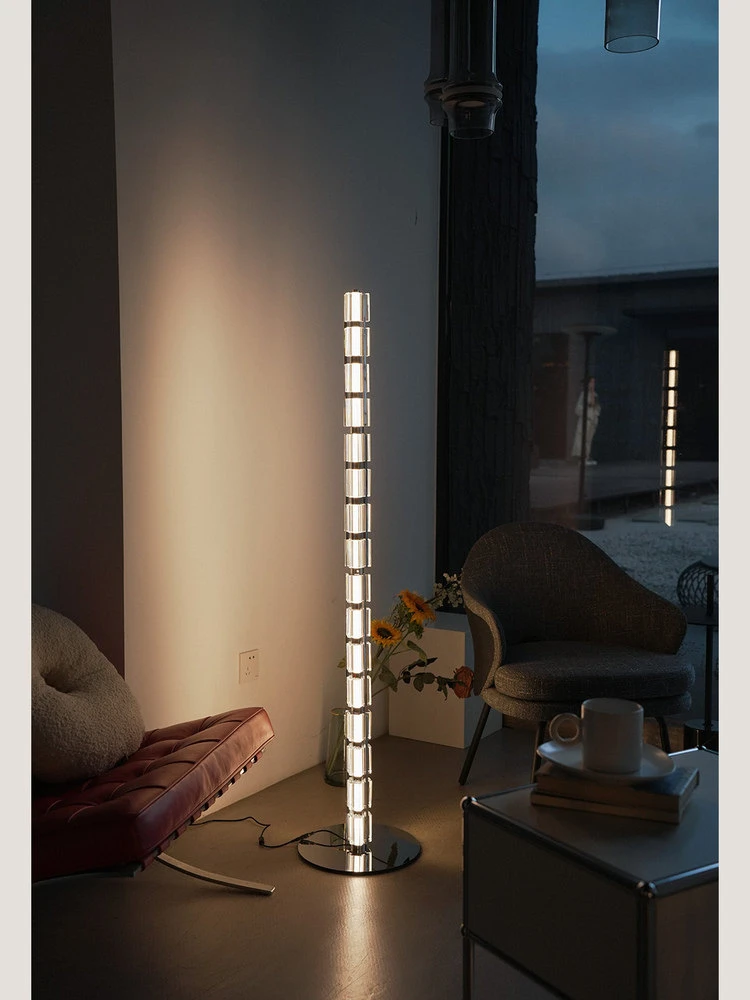 Crystal Long Strip Floor Lamp Sofa Side Living Room Italian Minimalist Art Crystal Bedside Table Home Decoration Floor Lamp