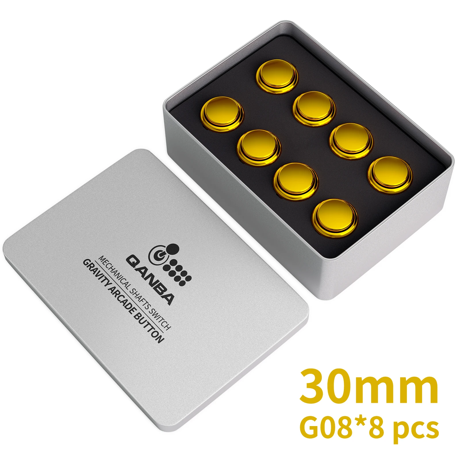 QANBA Gravity KS Arcade-Tasten, metallische Farbe, 30 mm, mechanischer Drucktastenschalter, beschichtete Tasten, DIY-Teile (8 Stück) – Detail 19