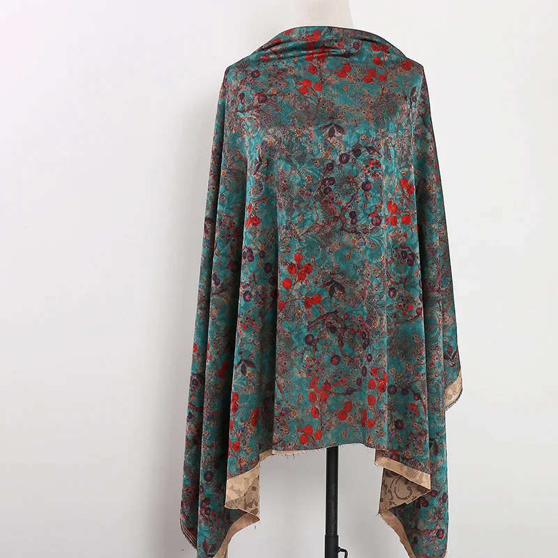 1m Tkanina w kwiatowy wzór, imitacja włóczki Xiangyun, miękka tkanina na bluzki, sukienki, cheongsam, koszule, do szycia DIY, lekka tkanina