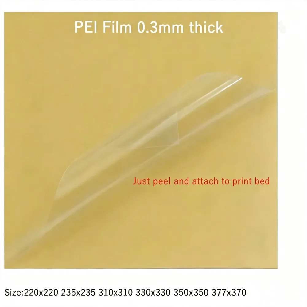 ULTEM1000 PEI Sheet 3D Printer Build Surface With Adhesive Tape 0.3mm Thick for Ender 3 CR10 QIDI 3D Printer Build Plate