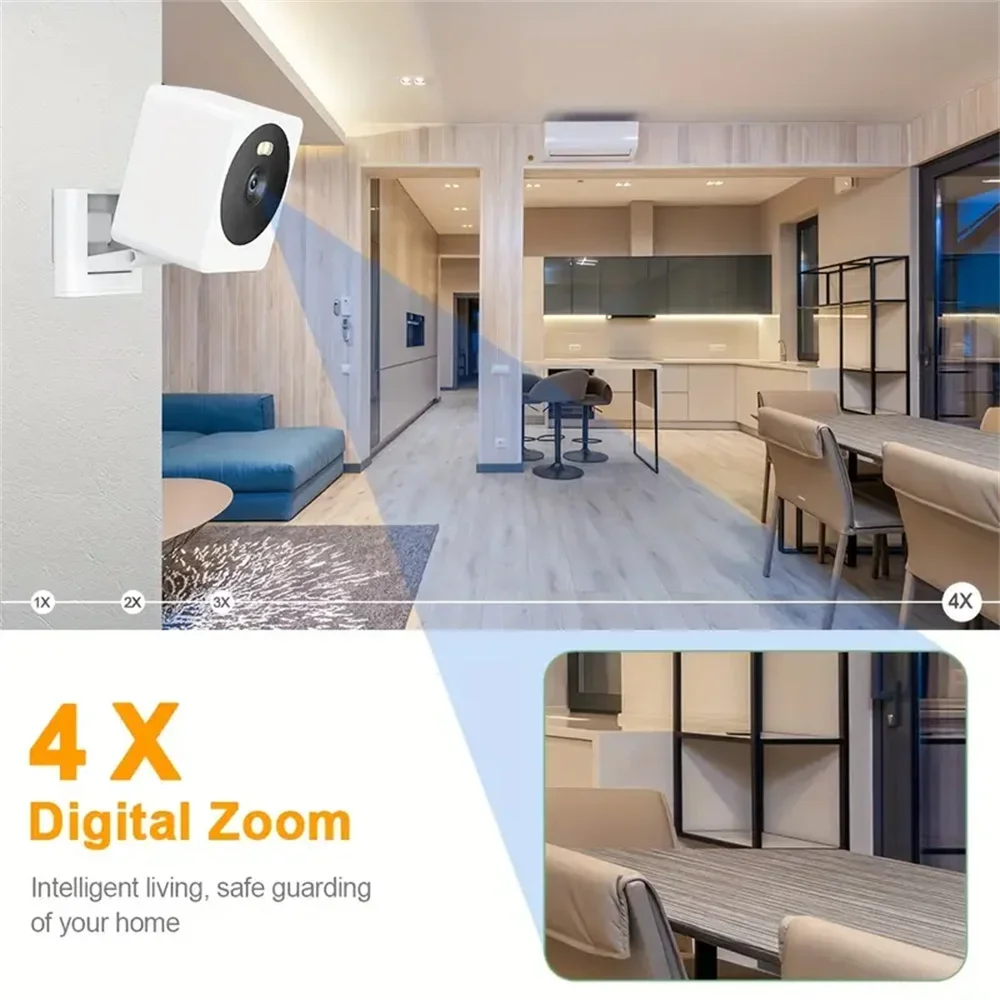 Tuya Smart Home Camera Pro: 4X Zoom, AI Alerts, Full-Color Night, 128GB Support, 2.4GHz WiFi, Waterproof, Baby/Pet Monitor