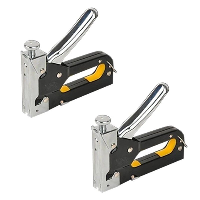 2 PCS Stapler Furniture Frame 1 Nailer Stapler 80 Staple Wood Tool Hand In Fix Tool Stainless Stapler Tool Black