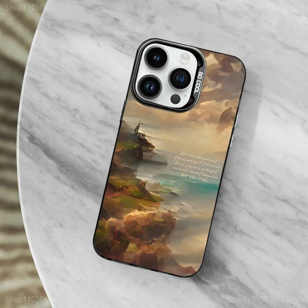 Funda de teléfono The S-Song O-OF Achilles para iPhone 11,12,13,16,14,15, Mini,Pro,XS,MAX, funda negra mate a prueba de golpes