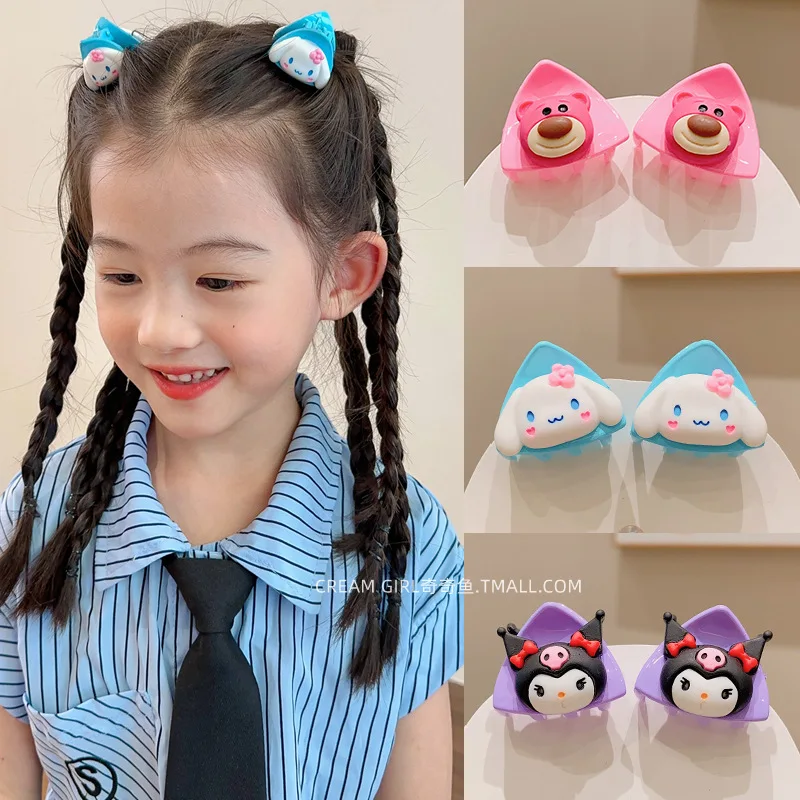 

Sanrio Cute Mini Hairpin Kawaii Kuromi Cinnamoroll Creative Modeling Hair Accessories for Baby Girls Birthday Gifts