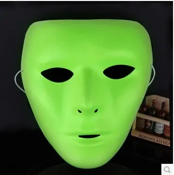 Máscara facial luminosa verde Hip-Hop Ghost Dance JabbaWockeeZ estilo accesorio de Halloween para hombres y mujeres disfraz de Hip Hop