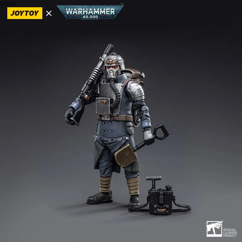 

Фигурки JOYTOY 40k 1/18, 10.3 см, Astra Militarum Death Korps of Krieg, Ветеранский отряд, Солдат-охранник, Аниме-серия, В наличии
