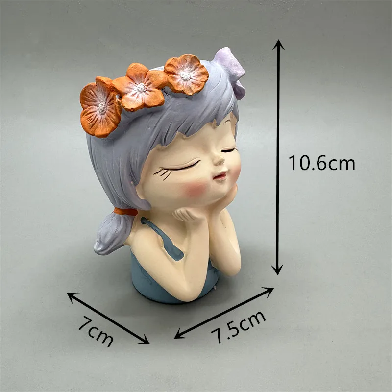 Hands on Face Girl Flower Pot Silicone Mold Flip Gypsum Resin Concrete Dropping Glue DIY Handmade Crafts Ornament - view 3