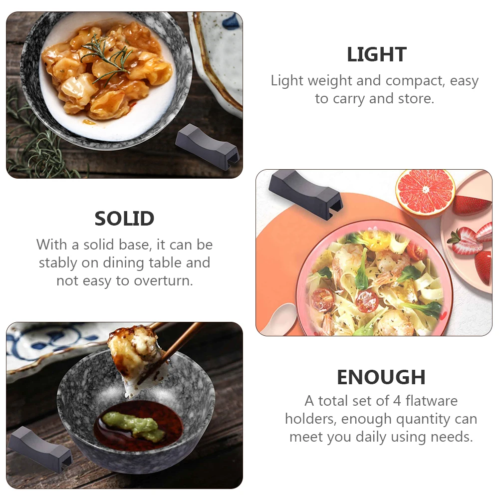 

4 Pcs Chopsticks and Knife Holders Stand Rest Non-slip Tableware Rests Silverware