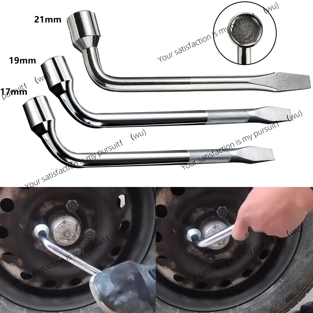 17/19/21 mm Car Spare Tire Lug Wrench L Hexagon Head Heavy Duty Hexagon Nut Bolt Sleeve Wrench