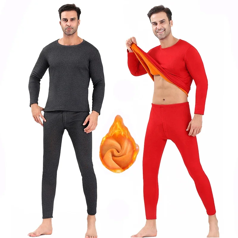 Fleece Thermal Underwear Sets For Men Winter Thermos Underwear Long Johns Set Winter Clothes Thick Thermal Clothing Ropa Termica