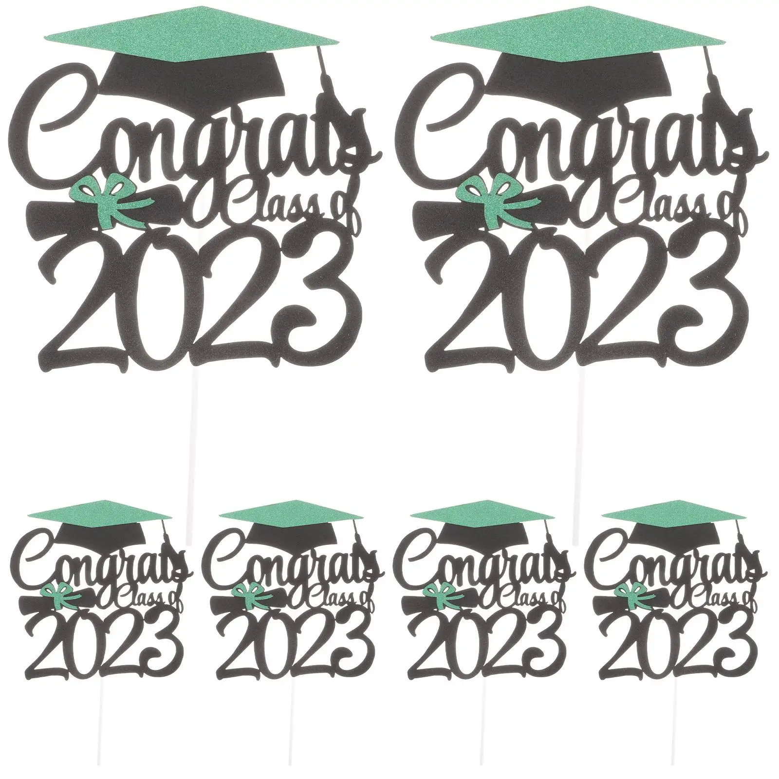

6 Pcs Cake Decoration 2023 Graduation Cupcake Paper Decors Party Supplies Dessert Congrats Practical Chic Cake Picks Fruit Picks