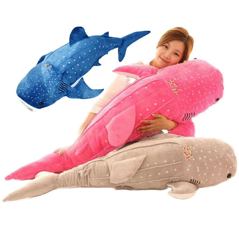 120CM Giant Size Shark Plush Toys Sea Fish Cloth Doll Whale Stuffed Animals Long Pillow Children Birthday Gift  Boy Girlfriend