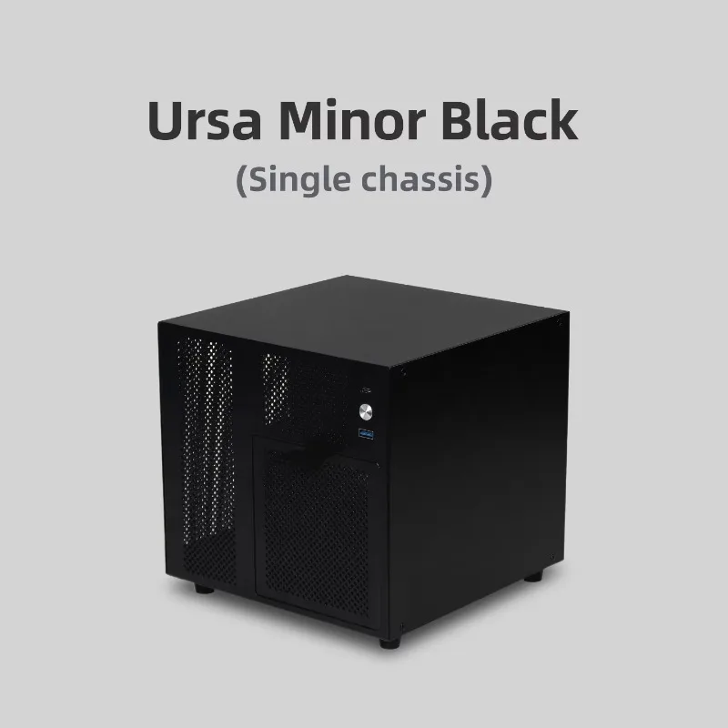 Ursa Minor 4-Bay NAS Chassis ITX Case with Backplane SFX/SFX-L PSU Support Compatible with UNRAID Synology Flying Bull Black