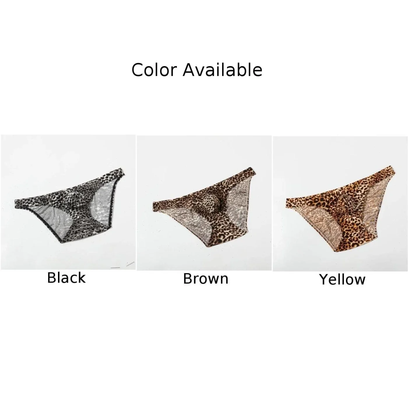 Sexy Men\'s Light Soft Breathable Leopard Print T Shaped Underwear Male Bikini Briefs Man Breathable Underpants Elastic Panties