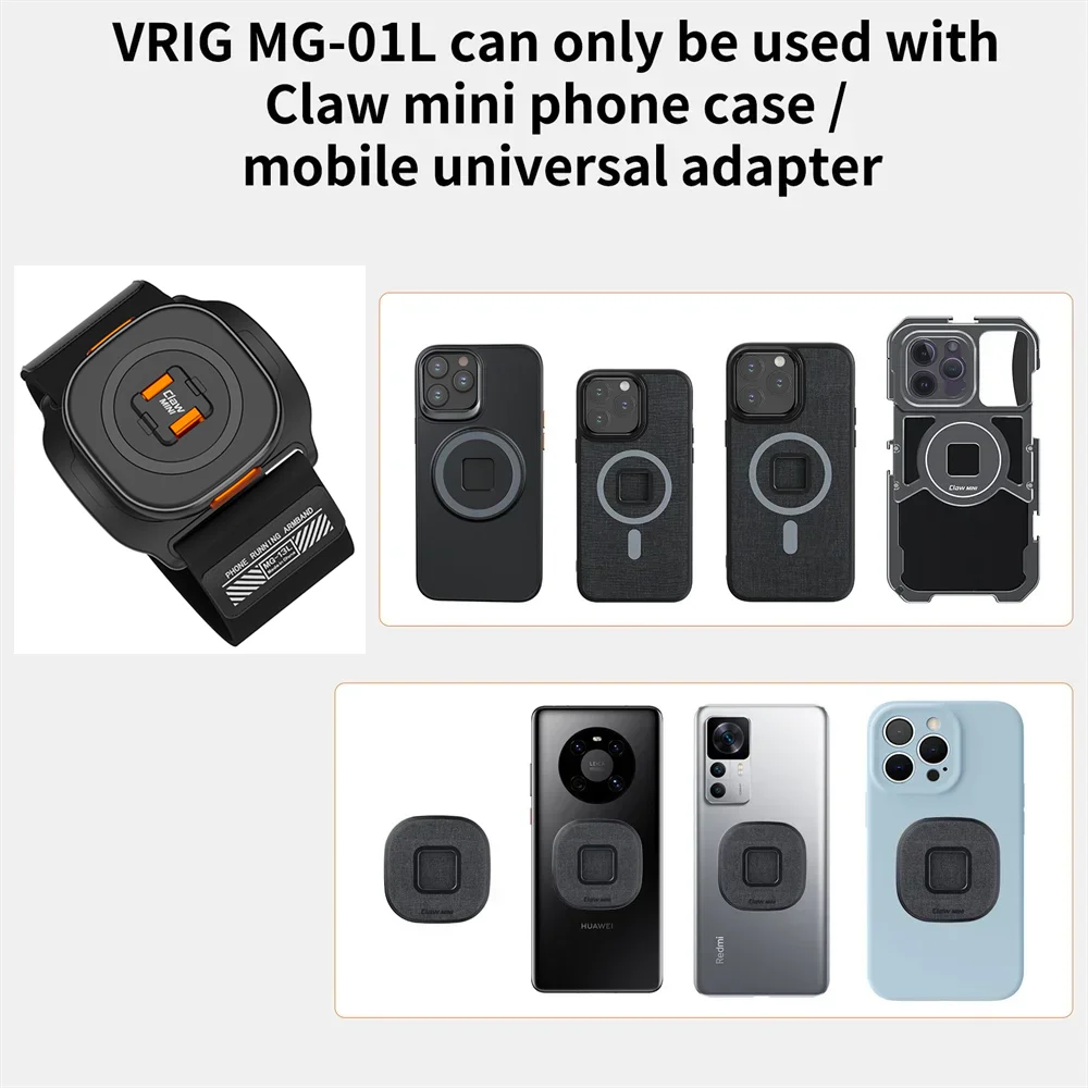 Vrig Mg-13L Magnetyczny uchwyt na ramię do telefonu Iphone Xiaomi Uchwyt na telefon do biegania na świeżym powietrzu Kolarstwo Podróż Fitness Pas na