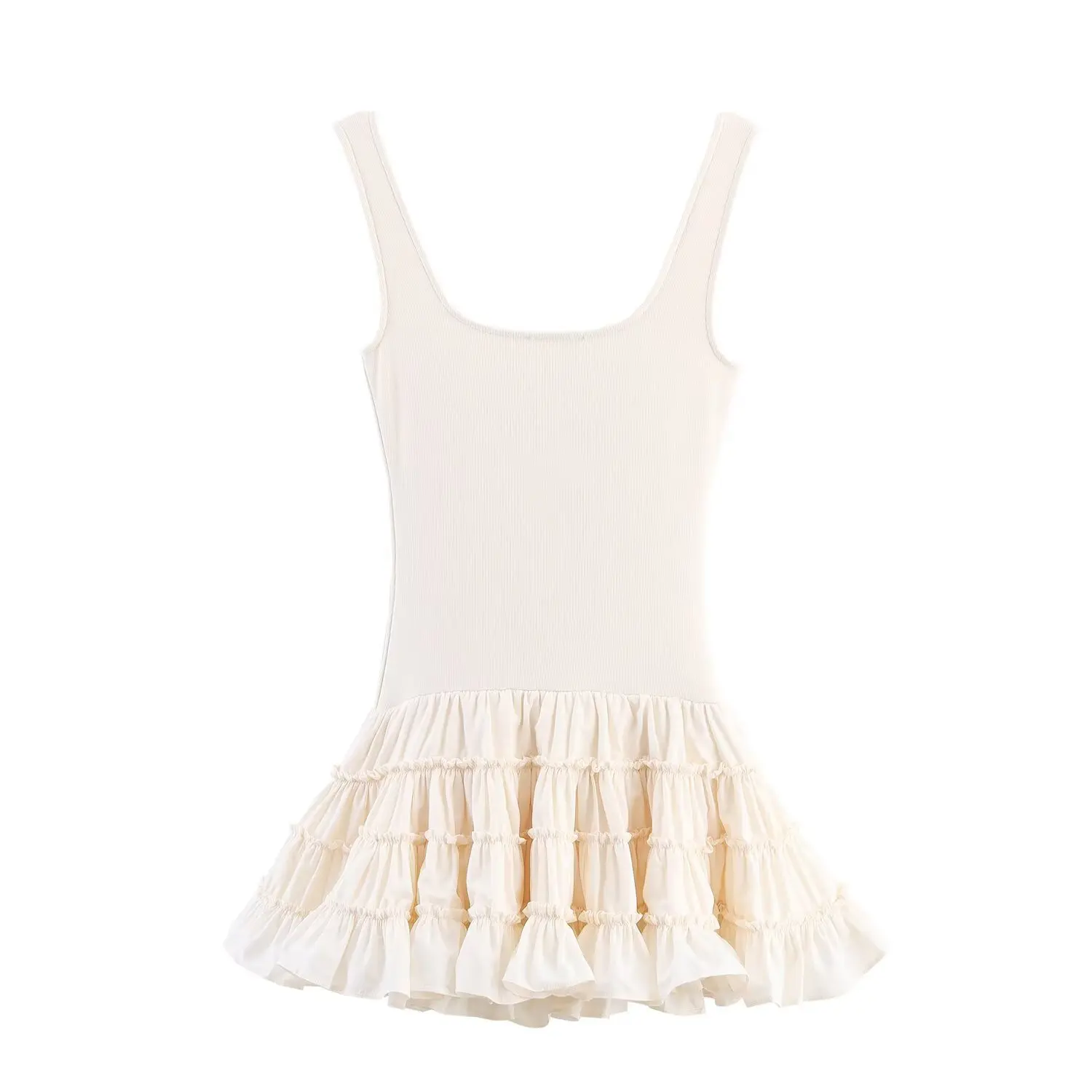 Fashion Y2K Women's Sleeveless Mini Dress Summer Black Dress Sexy Club Wear Party Slim Fit Ruffles Ruffles Short Dress
