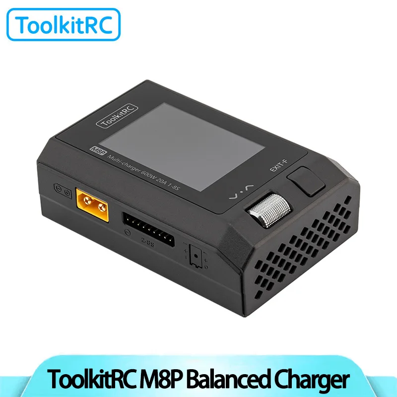 

New ToolkitRC M8P Balanced Charger 1-8S 600W 20A Model Aircraft Lithium Battery High-power Charging and Discharging M8S upgraded