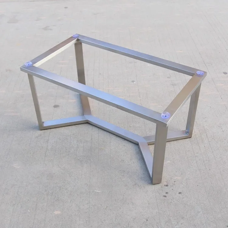 Brushed stainless steel coffee table stand feet matte metal legs  support feet marble tea legs