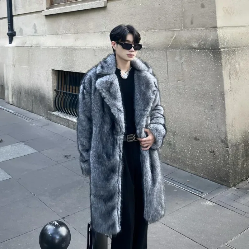 

Men's Coat 2025 Winter New Loose Warm and Cold Resistant fox fur Coat Men Fashionable and Versatile Imitation fur fur Coat Trend
