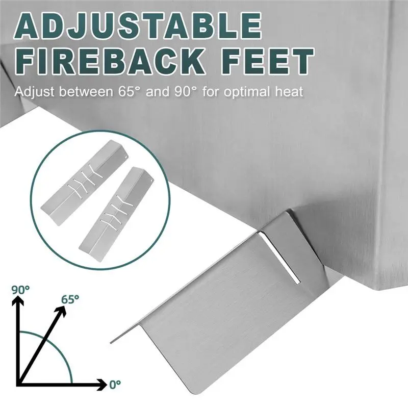 A11E-Fireplace Heat Reflector, Fireplace Back Plates, Adjustable Installation Heat-Resistant Material For Wall Protection