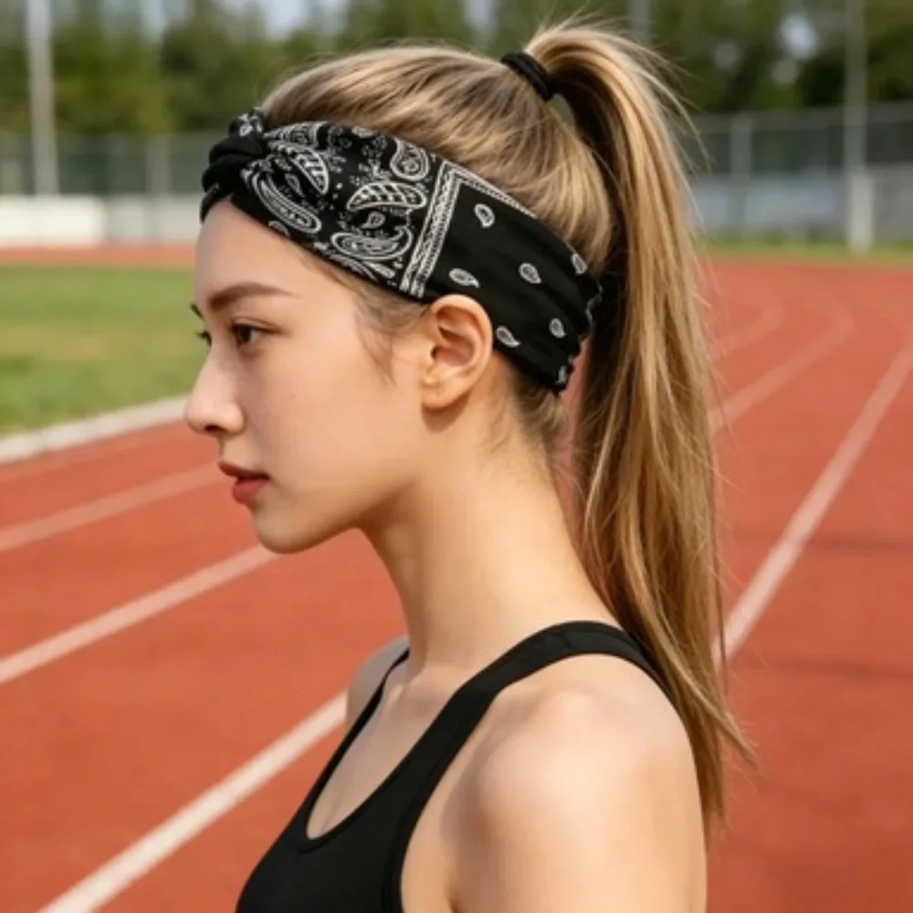 Bohemian Print Sports Headband for Women-Non-Slip,Sweat-Wicking Wide Band for Yoga,Running&Gym,Breathable&Cute Workout Accessory