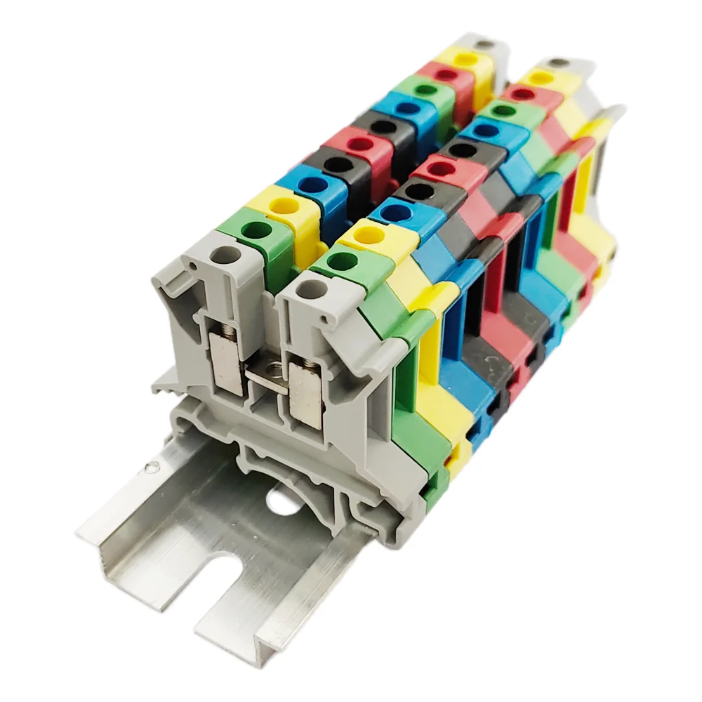 10/50/100 قطعة UK2.5B DIN السكك الحديدية محطة كتلة برغي المشبك موصل UK2.5 2.5mm2 كابل موصل كهربائي