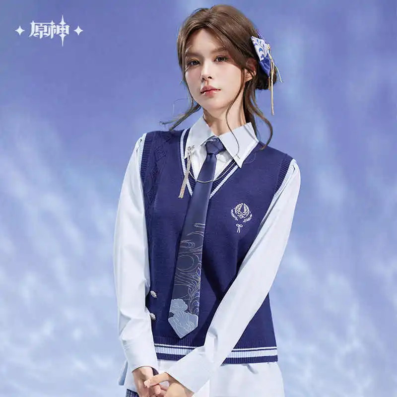 

Original Merch Mihoyo Genshin Impact Kamisato Ayato knitted vest coat Cosplay Costume Anime Clothes ACGN Halloween Gift