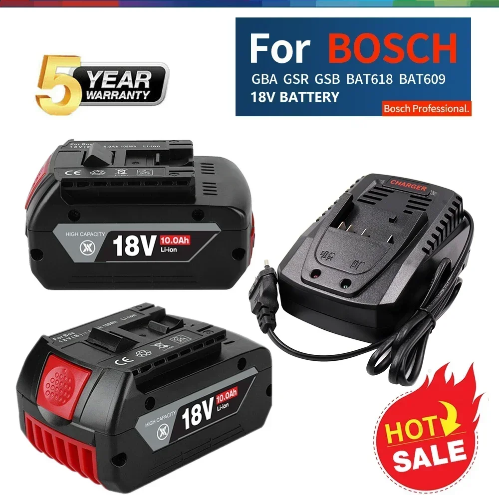 For BOSCH Authentic 18V BAT609 BAT610 For Bosch 18V Professional 18V Li-ion Battery Drill Battery GBA18V GSR18V BAT618 BAT619