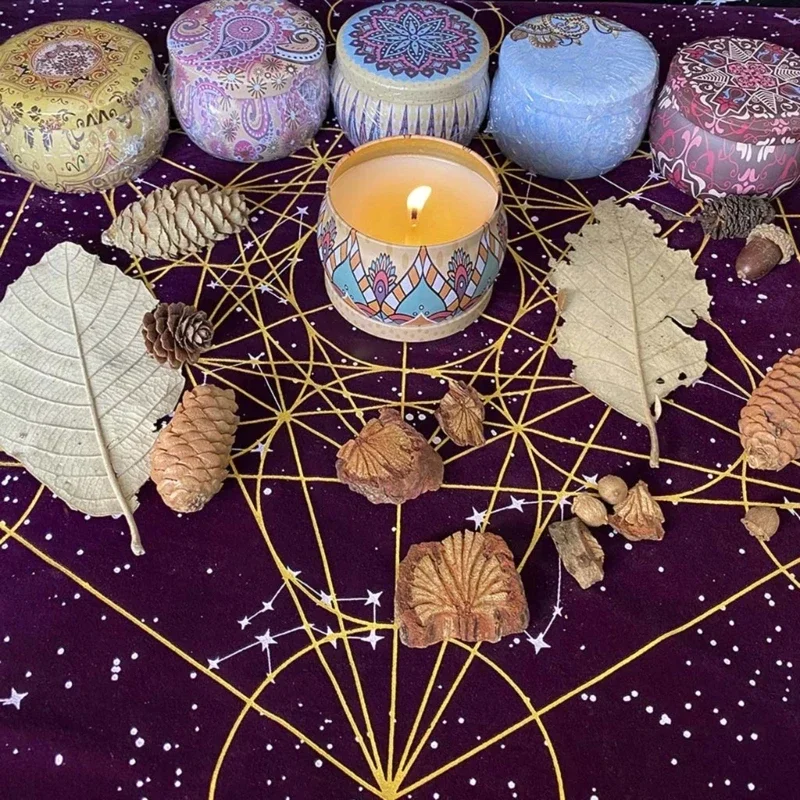 Altar Tarot Cloth Metatrone\'s Cub Crystal Grid Tablecloth Tarot Divination Cards Table Cloth Tapestry Witchcraft Supply