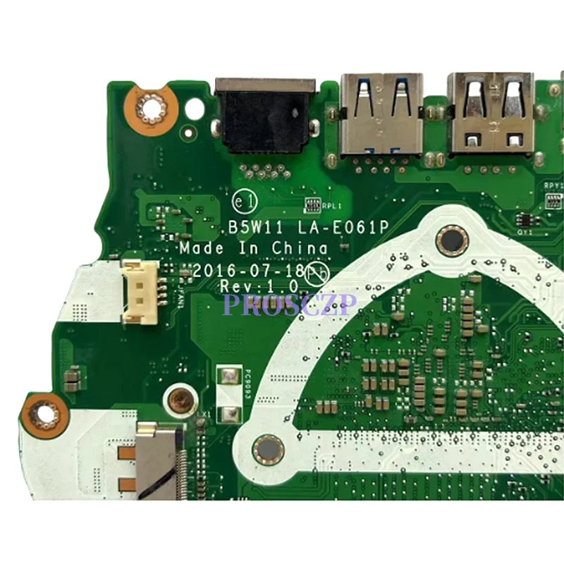 

B5W11 LA-E061P For ACER Aspire ES1-572 EXTENSA 2540 Laptop Motherboard NBGKQ11001 i3-6006U i3-7100U CPU DDR4 Mainboard 100% Work