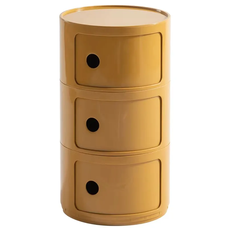 

Скандинавская круглая прикроватная тумбочка, пластиковый креативный маленький шкаф, простой боковой шкаф для хранения в спальне