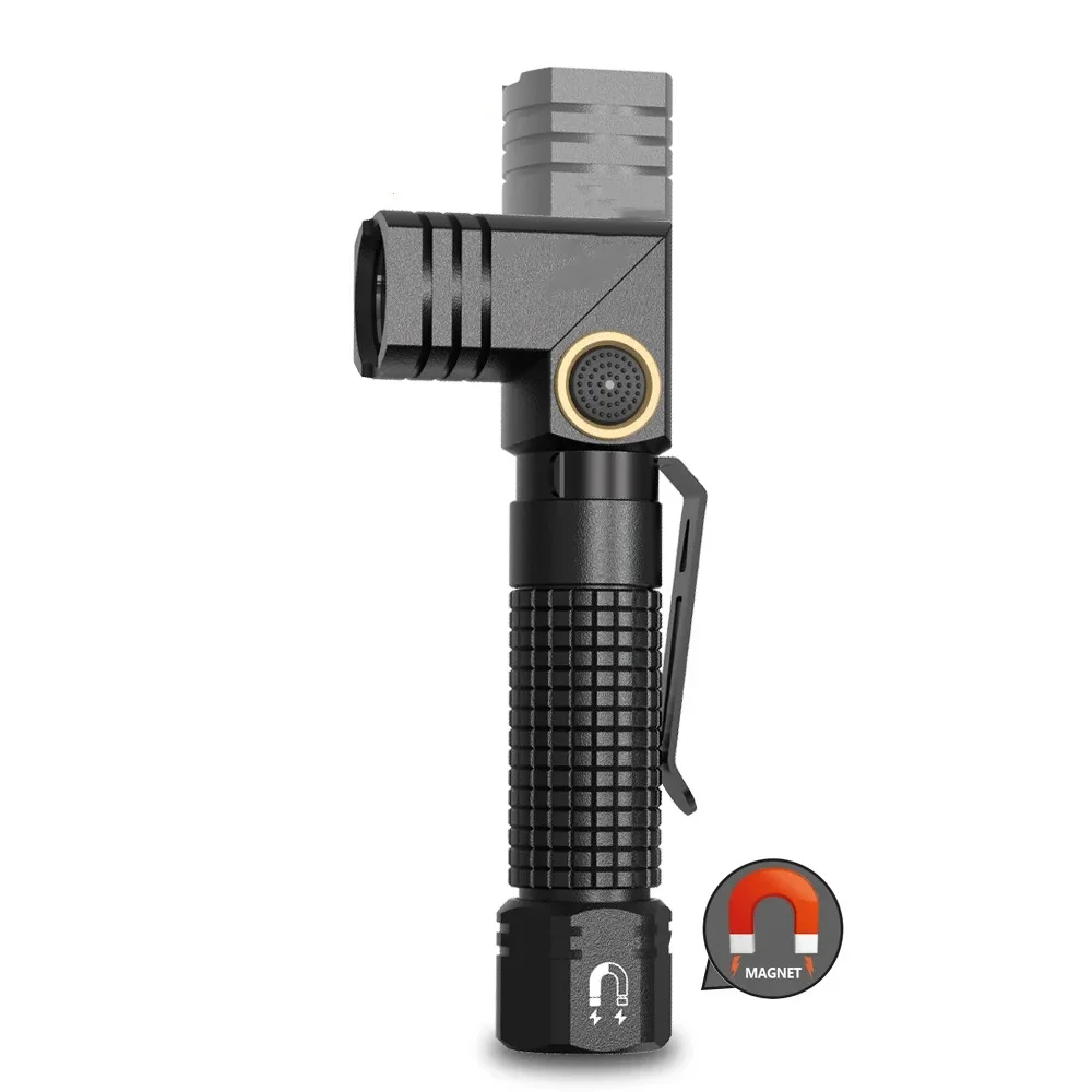 

Mini Tiny Flashlight 400 Lumens Tactical EDC Torches Rechargeable with Magnet 90 Degree IP65 Waterproof Led Pocket Light