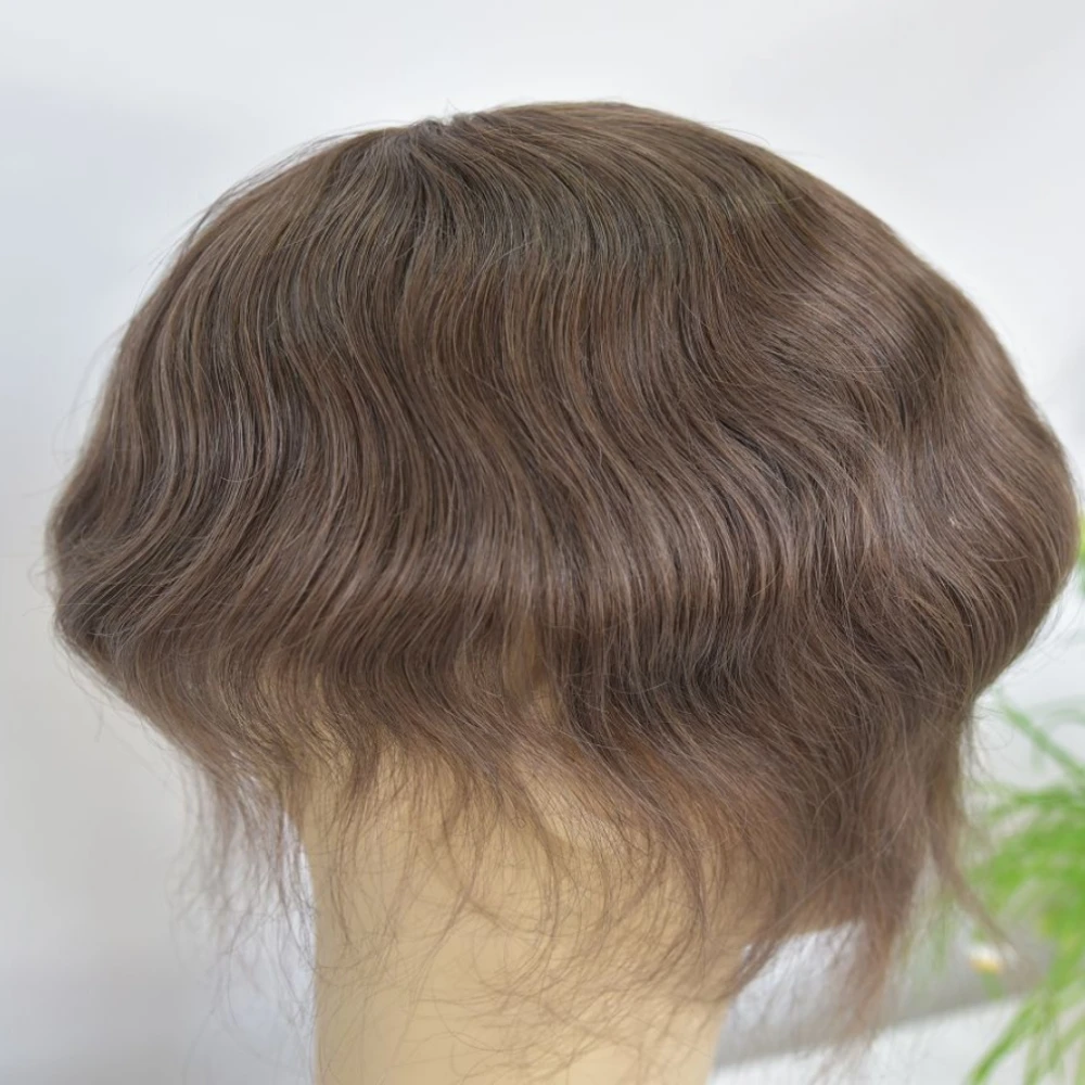 كامل الدانتيل قاعدة الشعر المستعار الرجال الشعر البشري |   نظام الشعر الدانتيل فائق النعومة يضيف شعرًا رماديًا، وسهل التنظيف والحفاظ عليه