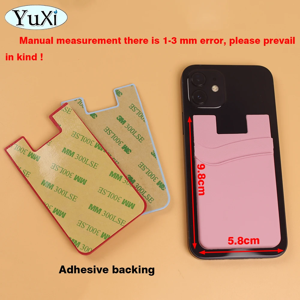 1 piece Silicone Business Credit Pocket Adhesive Fashion Cell Phone ID Card Cover Holder Slim Case for Phone Sticker Case Bag