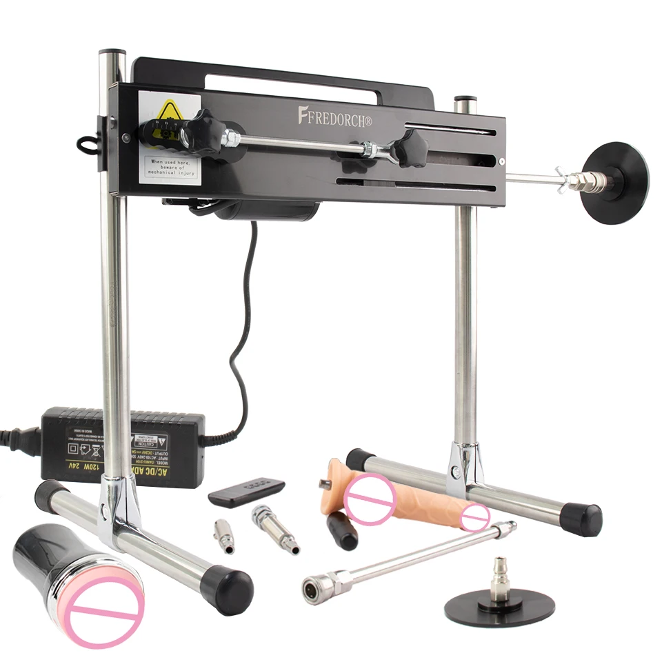 FREDORCH Quiet 120W Sex Machine Intelligent Dual Control with Dildos Female Vibrator 3-15cm Stroke Couples Male Adult Sex toys