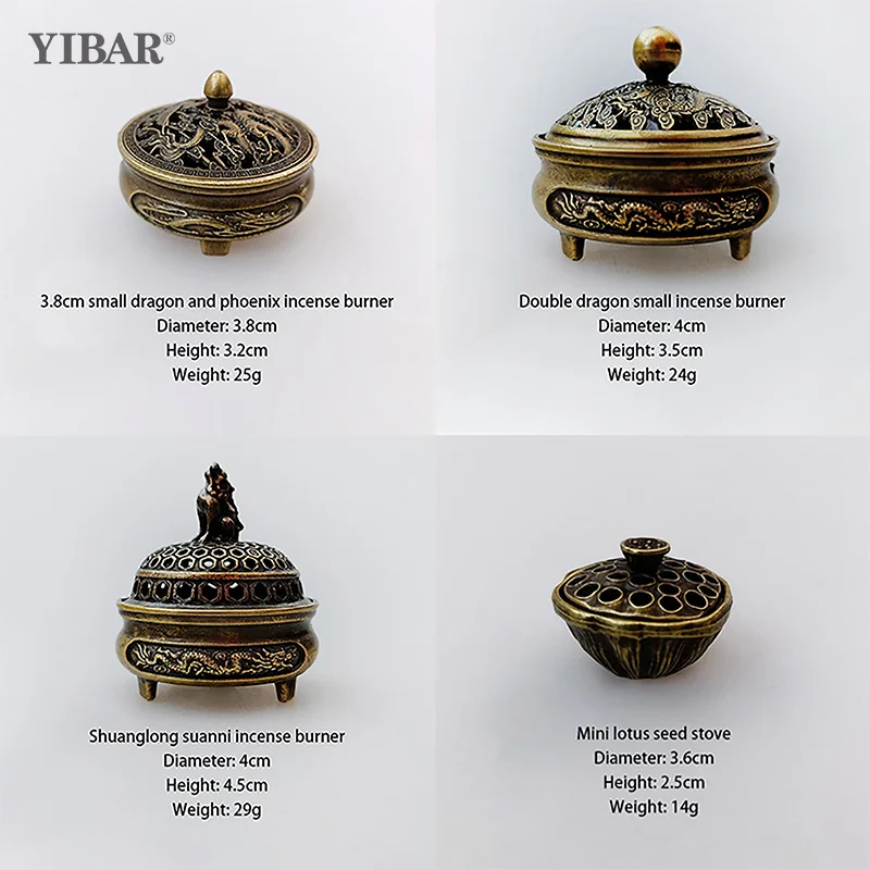 Lotus Flower Incense Burner Buddhism Buddha Holder Brass Mini Sandalwood Censer Incense Metal Craft Home Decoration