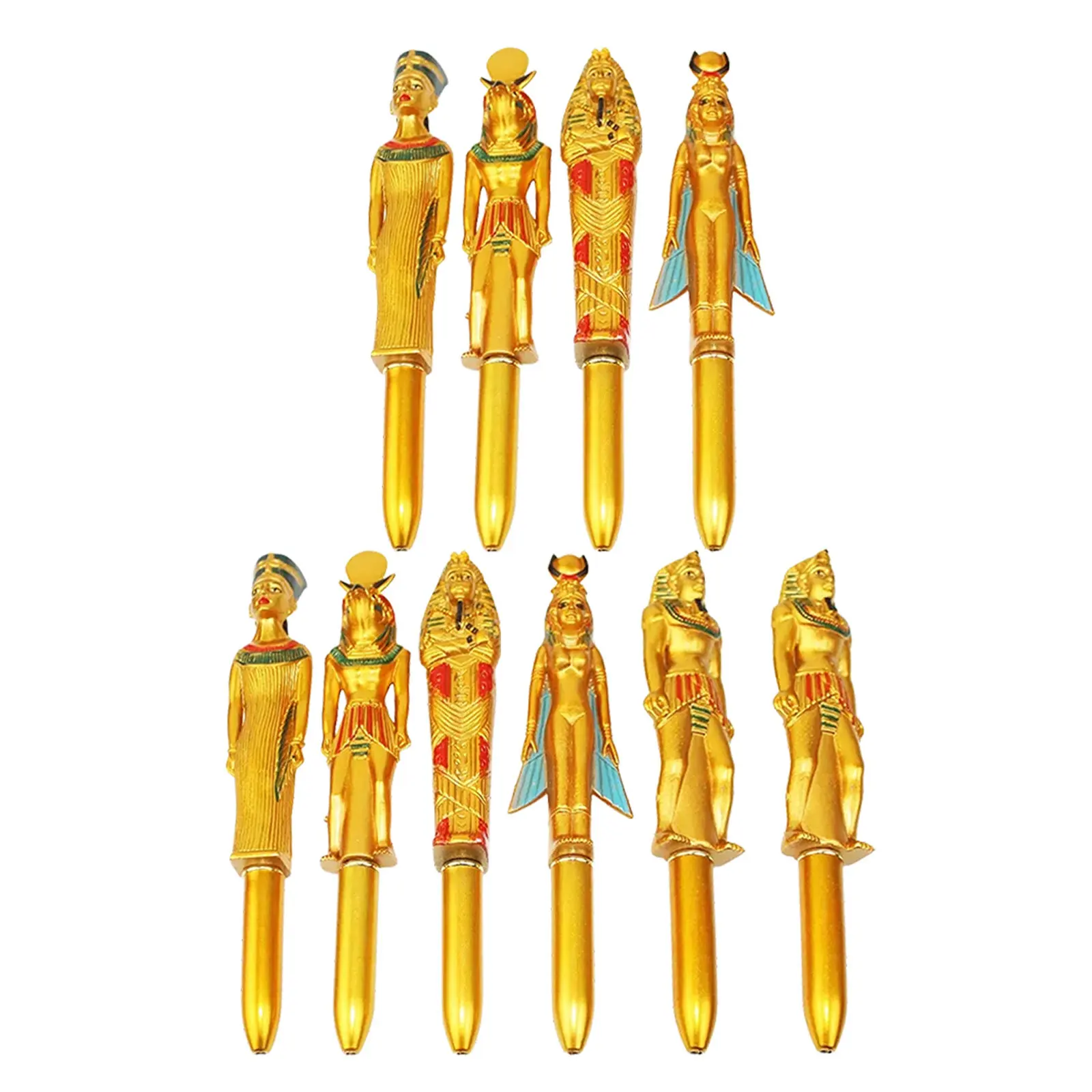 

10Pcs Egyptian Ballpoint Pens Pharaoh Theme Creative Writing Pens for Students Office School Supplies Bulk Fun Stationery