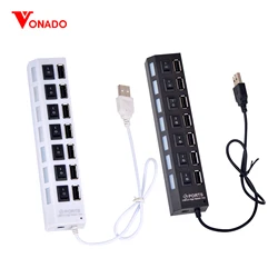 USB 2.0 Hub USB Hub 2.0 Multi USB Splitter Hub Use Power Adapter 4/7 Port Multiple Expander 2.0 USB Hub with Switch For PC